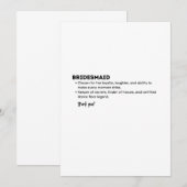 ウェディングプランナー定義カード - 面白くて心からのブライドメイド サンキューカード (正面/裏面)