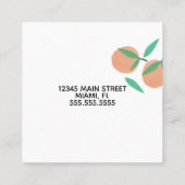 ウェディングプランナー手描きミカン柑橘類 スクエア名刺 (裏面)