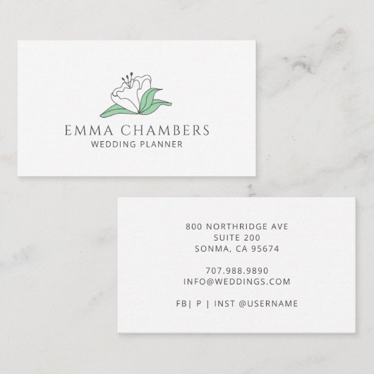 ウェディングプランナー白花 名刺 (正面/裏面)