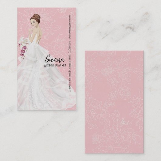 ウェディングプランナー背景色の選択 名刺 (正面/裏面)