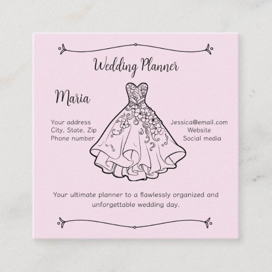 ウェディングプランナー調整者 スクエア名刺 (正面)