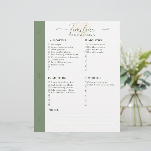 ウェディングプランナー12 - 5ヶ月タイムラインバインダーページ (スタンド正面)