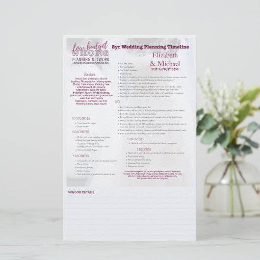 ウェディングプランナー2年タイムライパーソナライズされたン印刷 (スタンド正面)