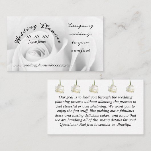 ウェディングプランナー3.5インチx 2.0インチ名刺 名刺 (正面/裏面)