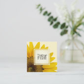 ウェディングプランナー|の黄色いヒマワリの花柄 スクエア名刺 (スタンド正面)
