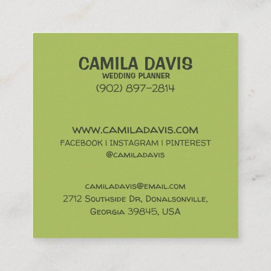 ウェディングプランナー スクエア名刺 (裏面)