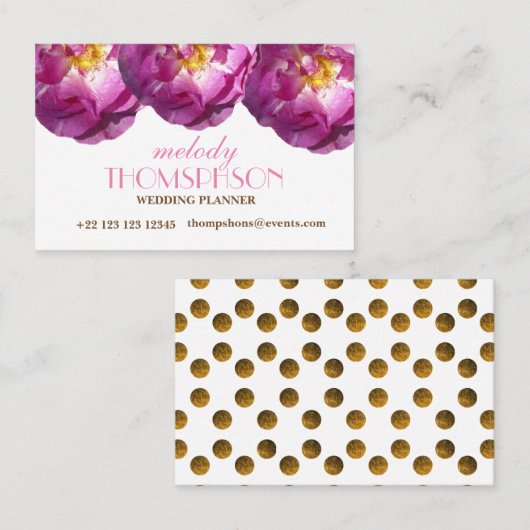ウェディングプランナー、バラエレガント名刺 名刺 (正面/裏面)