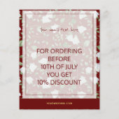 ウェディングプランナー | ワインレッド ゴールド ローズ テンプレート チラシ (裏面)