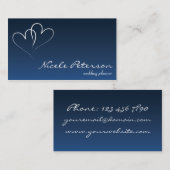 ウェディングプランナー- 2つの絡み合わせたハート 名刺 (正面/裏面)