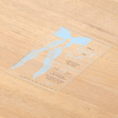 ウェディングプランニング エレガント ブルー リボン ブライズ シャワー アクリル招待状 (レイダウン)