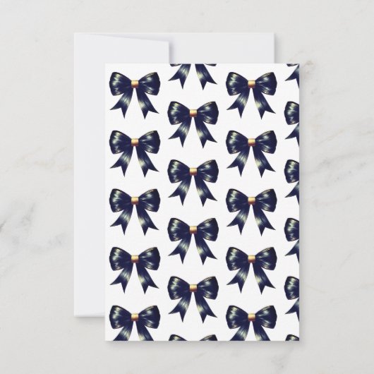 ウェディングプラン ゴールド ブラック ボウ ブライダルシャワー サンキューカード (裏面)