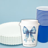 ウェディングプラン 結婚式の青いリボン ブライダルシャワーのテーマ 紙コップ