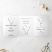 ウェディングプログラム シルバーハート バタフライ 三つ折りプログラム (内部)