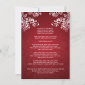 ウェディングプログラム ヴィンテージ スワール 2 レッド 招待状 (裏面)