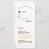 ウェディングプログラム 招待状 (正面/裏面)