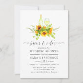 ウェディングベル前の水彩ひまわりブレンド 招待状 (正面)