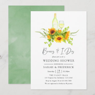 ウェディングベル前の水彩ひまわりブレンド 招待状
