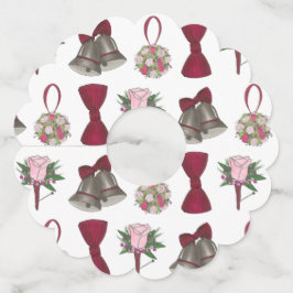 ウェディングベル ボウタイ ブーケ ローズ アニバーサリー ワイングラスタグ