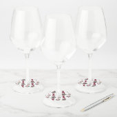 ウェディングベル ボウタイ ブーケ ローズ 結婚記念日 ワイングラスタグ (セット)