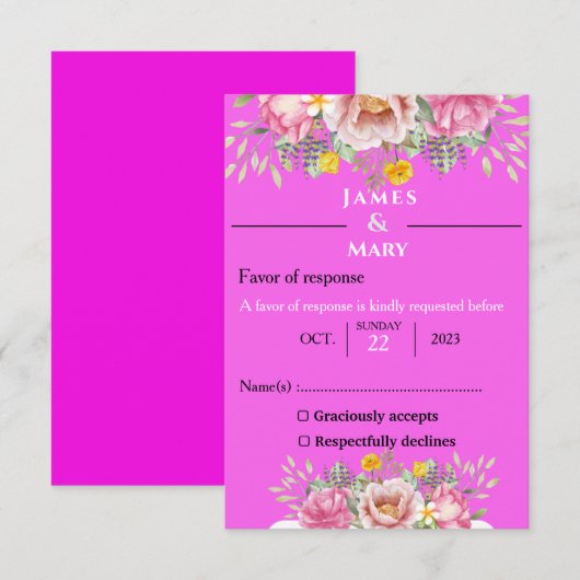 ウェディングベル 出欠カード (正面/裏面)