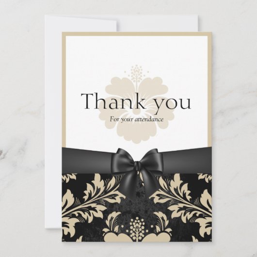 ウェディングベージュの花柄招待状ありがとう 招待状 (正面)