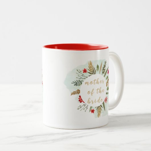 ウェディングマザー フラワーレッドマグカップ ツートーンマグカップ (正面右)