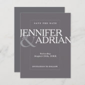 ウェディングミニマル日付カードの保存 (正面/裏面)