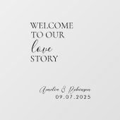 ウェディングミラーデカール - 私たちのラブストーリーへようこそ ウィンドウサイン (シート)