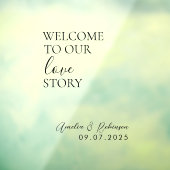 ウェディングミラーデカール - 私たちのラブストーリーへようこそ ウィンドウサイン (シート3)