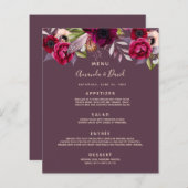 ウェディングメニューの花 モーブ ワインレッド カシス パープル (正面/裏面)