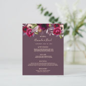 ウェディングメニューの花 モーブ ワインレッド カシス パープル (スタンド正面)