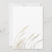 ウェディングメニューカード ゴールドの水彩ボヘミアンフラワーリング 招待状 (裏面)