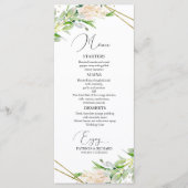 ウェディングメニュー エレガントな幾何学 グリーン メニュー (正面)