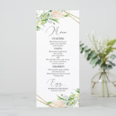 ウェディングメニュー エレガント ジオメトリック グリーンナリー メニュー (スタンド正面)
