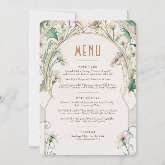 ウェディングメニュー デイジー アールヌーヴォー by ムーハ 招待状 (正面)