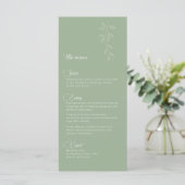 ウェディングメニュー 植物+sage green メニュー (スタンド正面)