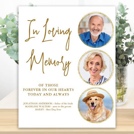 ウェディングメモリアル エレガントゴールド ラビングメモリー フォト ポスター