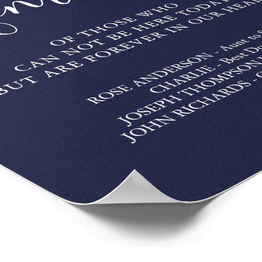 ウェディングメモリアル ネイビーブルー 愛する記憶の中で ポスター (角)