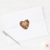💞 ウェディングメールにロマンティックな金のハートの花 💞 スクエアシール (封筒)