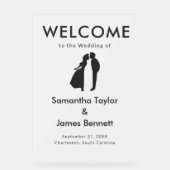 ウェディングモダンのクリーンとスタイリッシュようこそ アクリルサイン (正面)