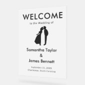 ウェディングモダンのクリーンとスタイリッシュようこそ アクリルサイン (傾斜)