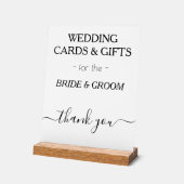 ウェディングモダンギフトホワイトブラックタイポグラフィ アクリルサイン (傾斜)