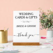 ウェディングモダンギフトホワイトブラックタイポグラフィ アクリルサイン (ウェディング)