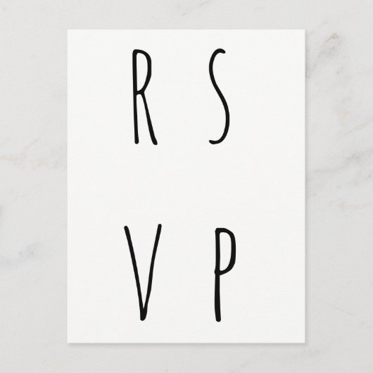 ウェディングモダンシンプルrsvpポストカード インビテーションポストカード (正面)