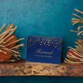 ウェディングモダンデイトレンディー金ゴールドドット – 予約 フォトプラーク (側面)