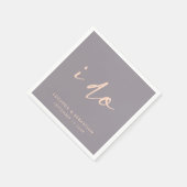 ウェディングモダンデーエレガントスクリプトI Do Gray スタンダードカクテルナプキン (角)
