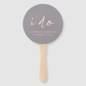 ウェディングモダンデーエレガントスクリプトI Do Gray ハンドファン (正面)