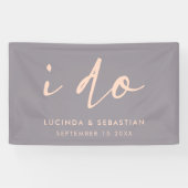 ウェディングモダンデーエレガントスクリプトI Do Gray 横断幕 (横)