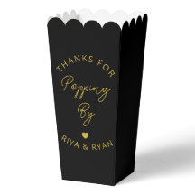 ウェディングモダンパーティーのブラックと金ゴールドポップコーン