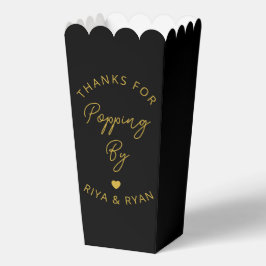 ウェディングモダンパーティーのブラックと金ゴールドポップコーン フェイバーボックス